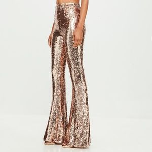 Sequin Bell Bottom Pant